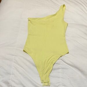 Yellow One-Shoulder Bodysuit